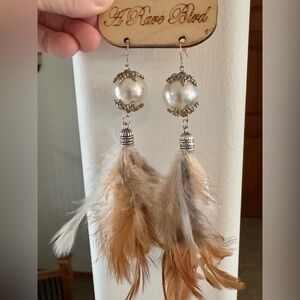 A Rare Bird Feather Earrings